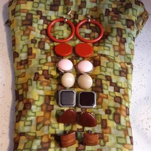 Vintage Lot of Assorted Lucite & Plastic Earrings